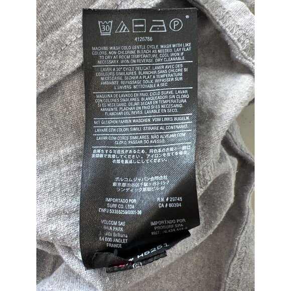 Volcom Graphic Tee Size Medium California Bear Ringer T Shirt Gray Navy Cotton - Picture 6 of 8